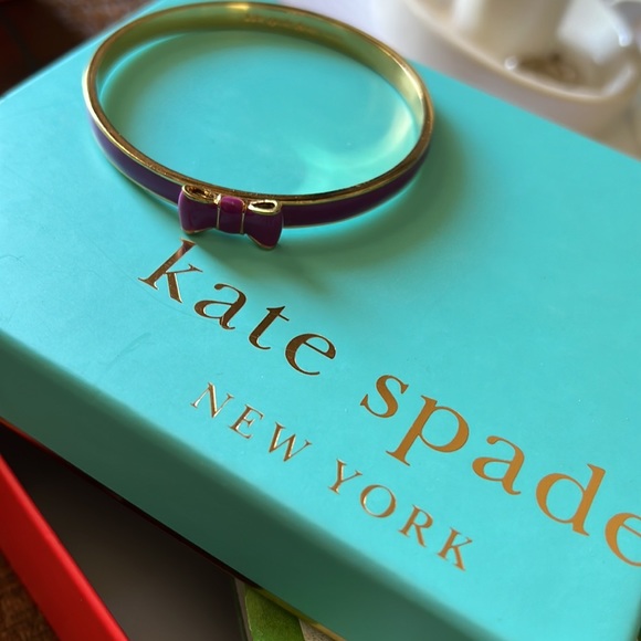 Kate Spade bow purple bangle bracelet with gift box - Picture 1 of 9